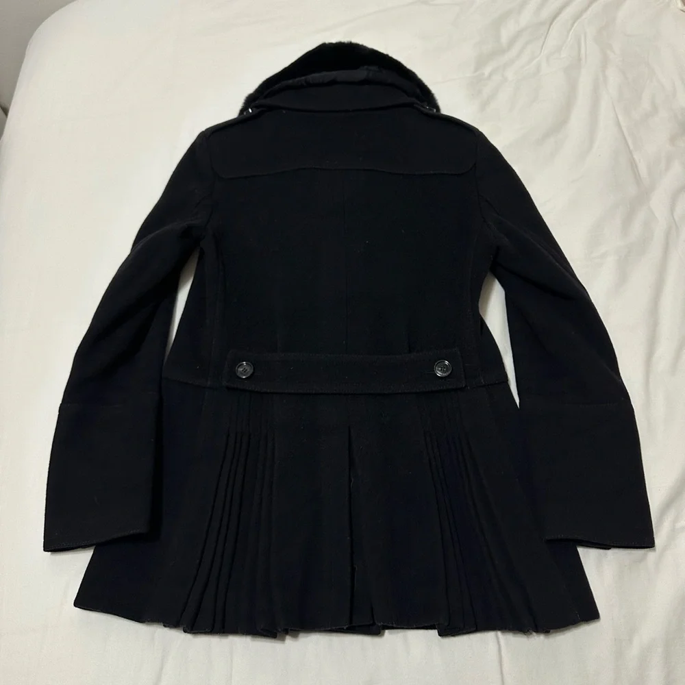 Burberry Wool Coat with Fur Collar - Picture 2 of 7